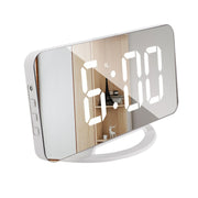 TS-8201-W Multifunctional LED Makeup Mirror Desk Clock Automatic Photosensitive Electronic Alarm (White)