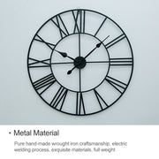50cm Retro Living Room Iron Round Roman Numeral Mute Decorative Wall Clock (Bronze)
