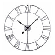 60cm Retro Living Room Iron Round Roman Numeral Mute Decorative Wall Clock (White)