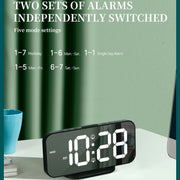 8821 LED Mirror Dual-purpose Snooze Alarm Clock (White)