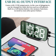 8821 LED Mirror Dual-purpose Snooze Alarm Clock (White)