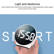 8816 LED Mirror Round Dual-purpose Alarm Clock (Black)