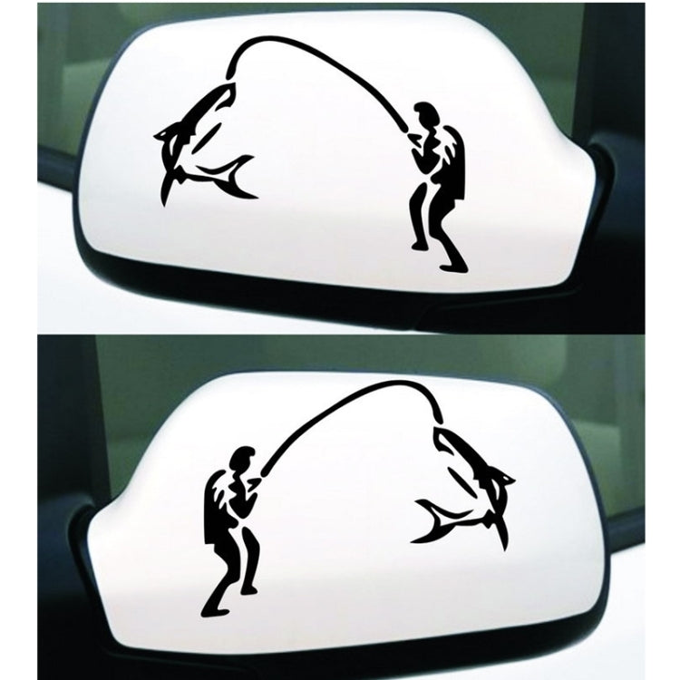 10 PCS Dual Funny Go Fishing Styling Reflective Car Sticker, Size: 25cm x 9.5cm(Silver)