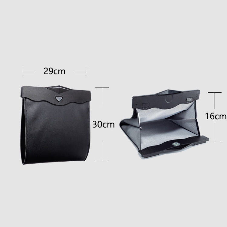 Car Multifunctional LED Design Hanging Folding Garbage Bin Storage Box (Black)