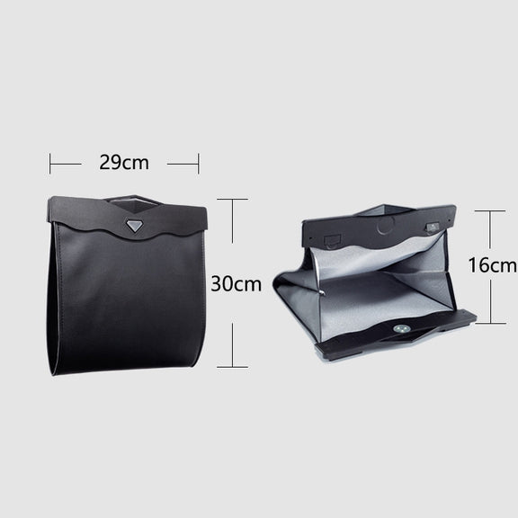 Car Multifunctional LED Design Hanging Folding Garbage Bin Storage Box (Black)