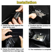 Car Multifunctional LED Design Hanging Folding Garbage Bin Storage Box (Black)