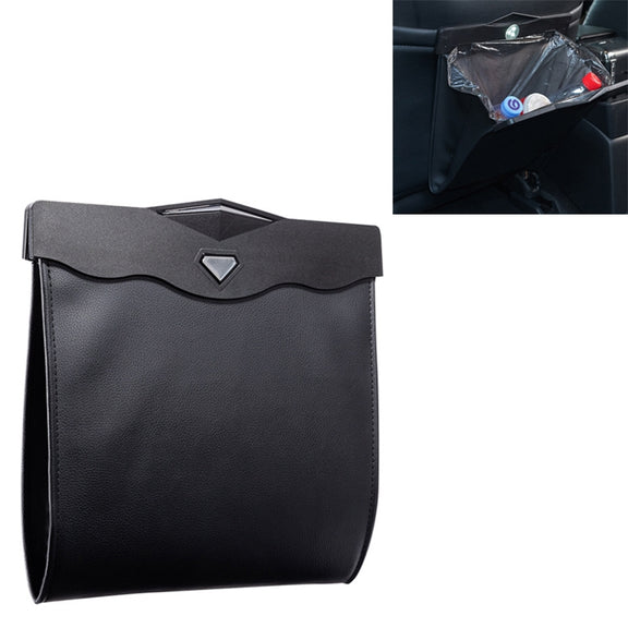 Car Multifunctional LED Design Hanging Folding Garbage Bin Storage Box (Black)