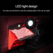 Car Multifunctional LED Design Hanging Folding Garbage Bin Storage Box (Black)