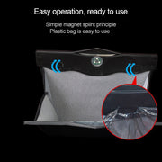 Car Multifunctional LED Design Hanging Folding Garbage Bin Storage Box (Black)