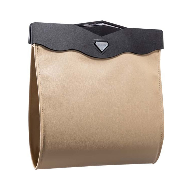 Car Multifunctional LED Design Hanging Folding Garbage Bin Storage Box (Khaki)