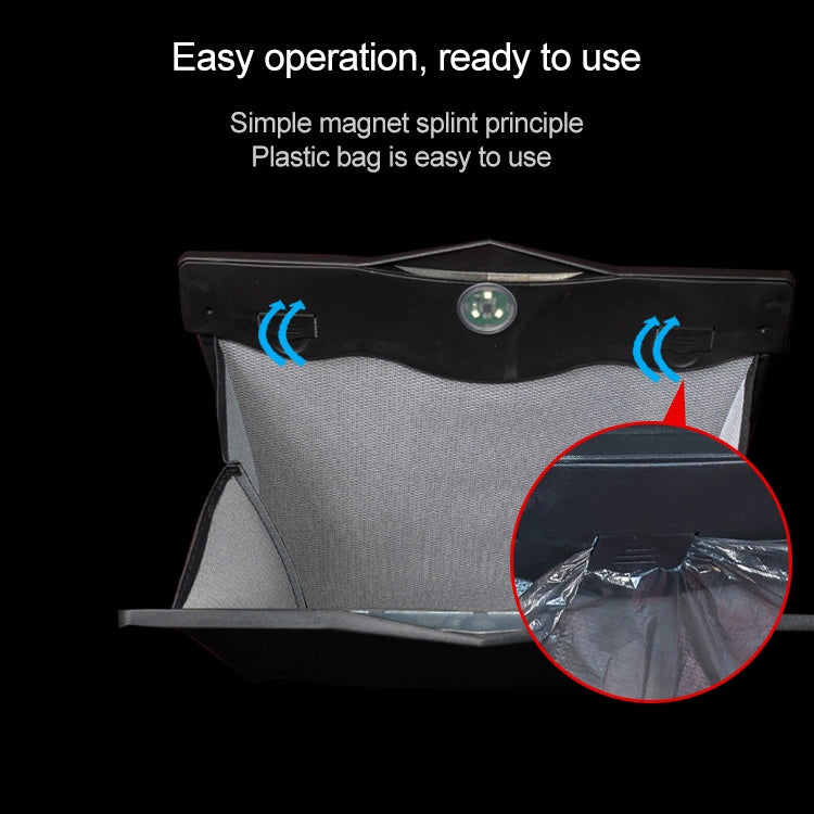 Car Multifunctional LED Design Hanging Folding Garbage Bin Storage Box (Khaki)