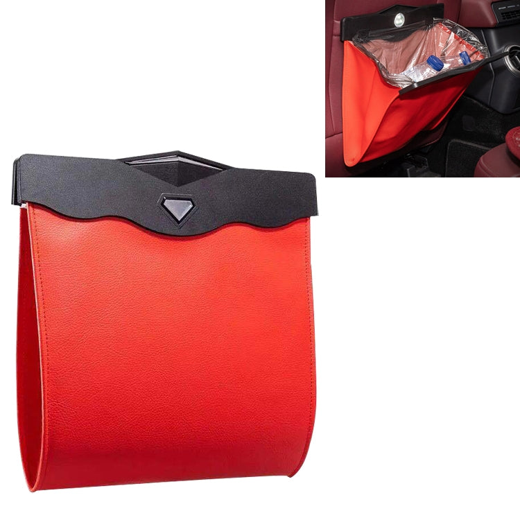 Car Multifunctional LED Design Hanging Folding Garbage Bin Storage Box (Red)