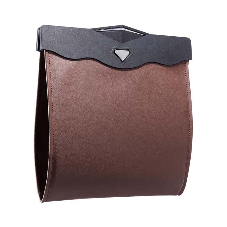 Car Multifunctional LED Design Hanging Folding Garbage Bin Storage Box (Brown)