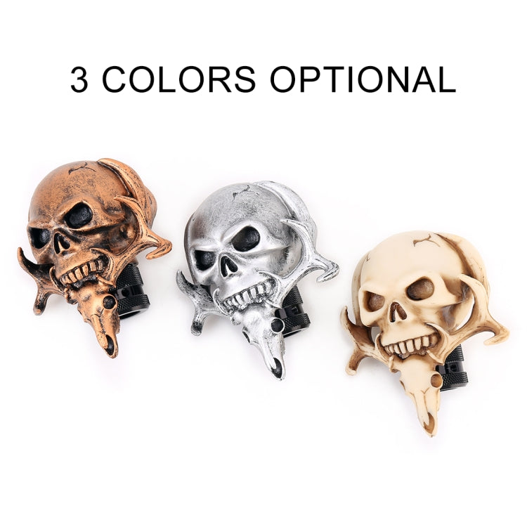 Universal Vehicle Car Creative Skull Double Heads Shaped Shifter Cover Manual Automatic Gear Shift Knob (Beige)