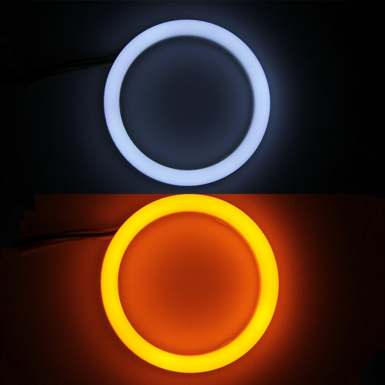 2 PCS 2.5inch 3W White Light + Yellow Light Car Angel Eyes Light, DC 12V Cable Length: 50cm