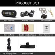 Universal Car Wireless Solar Energy TPMS Tire Pressure Alarm System External Tire Monitor