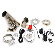 CNSPEED Stainless Steel Car Remote Control Electric Exhaust Valve Pipe Set, Size: 2.5 inch