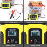 12V 6A Intelligent Universal Battery Charger for Car Motorcycle, Length: 55cm, UK Plug(Yellow)