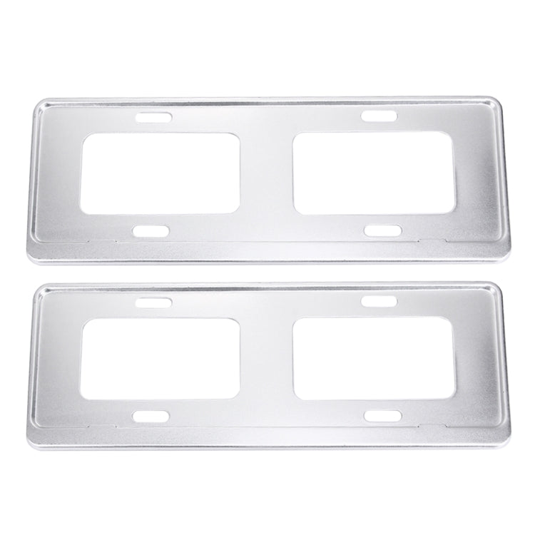 2 PCS Car License Plate Magnesium Alloy Bracket Frame Holder Stand Mount(Silver)