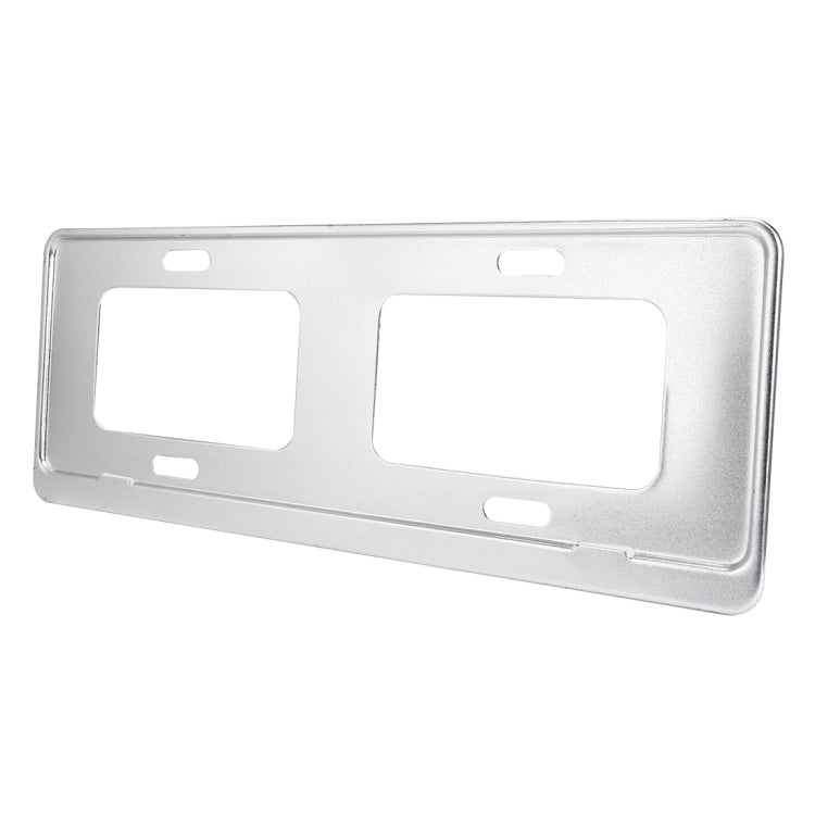 2 PCS Car License Plate Magnesium Alloy Bracket Frame Holder Stand Mount(Silver)