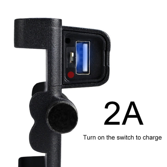 Portable Motorcycle Aluminium Alloy USB Charger Mobile Phone Holder, Handlebars Version