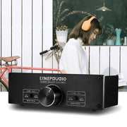 LINEPAUDIO A967 Full-balanced Passive PreAmp Active Speaker Two-channel Volume Controller(Black)