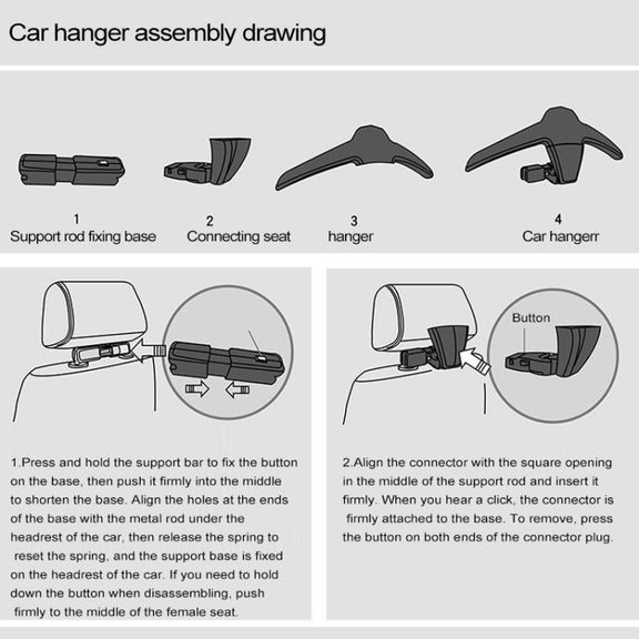 Creative Multi-functional Auto Car Seat Hanger Holder Hooks Clips for Bag Purse Cloth