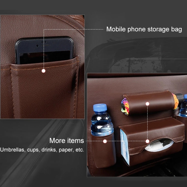 Multifunction Car Seat Pockets Folding Storage Bag (Coffee)