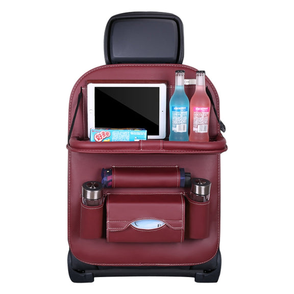 Multifunction Car Seat Pockets Folding Storage Bag (Wine Red)