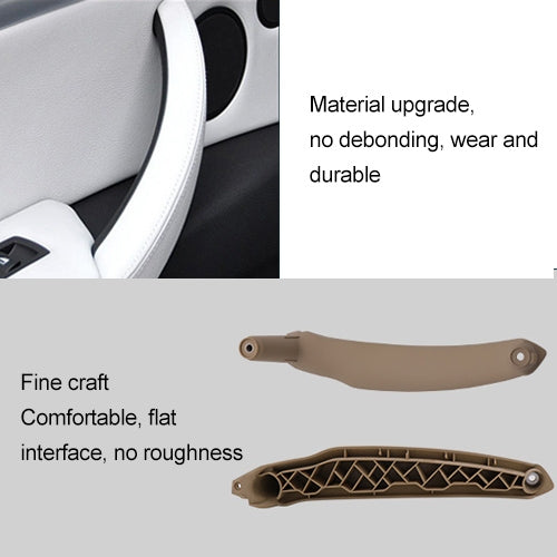 Car Interior Left Handle Inner Door Armrest Panel Pull 51416969401 for BMW X5 / X6, Left Drive(Beige)