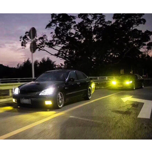 2 PCS H4 72W 1000LM 6000-6500K Super Bright White Light Car Fog LED Bulbs, DC 12-24V (Yellow Light)