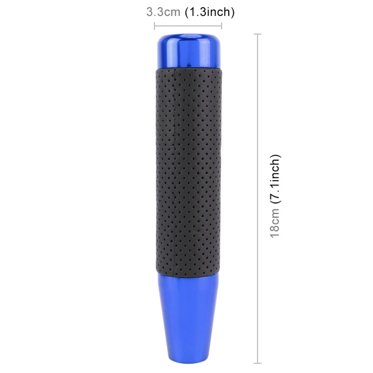Metal Leather Long Column Car Shift Knob, Size: 18x3.3cm (Blue)