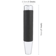 Metal Leather Long Column Car Shift Knob, Size: 18x3.3cm (Silver)