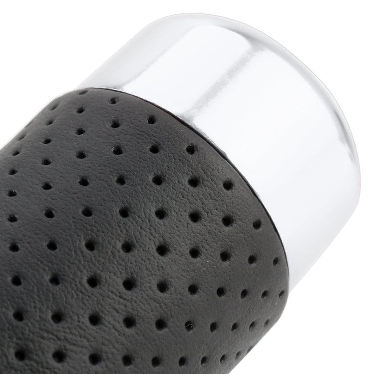 Metal Leather Long Column Car Shift Knob, Size: 18x3.3cm (Silver)