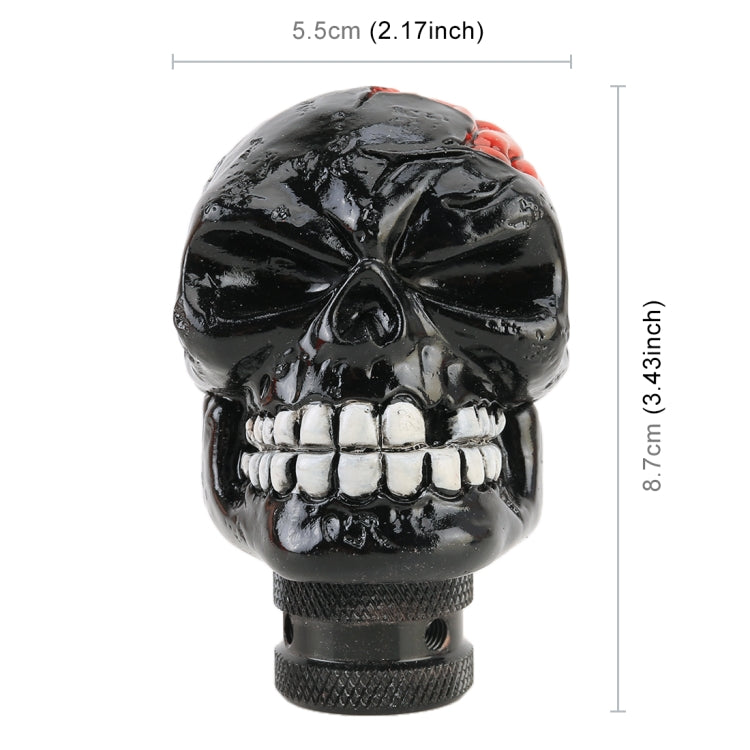 Universal Skull Head Shape Manual or Automatic Gear Shift Knob, Size: 8.7x5.5cm (Black)