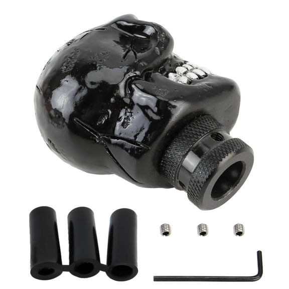 Universal Skull Head Shape Manual or Automatic Gear Shift Knob, Size: 8.7x5.5cm (Black)
