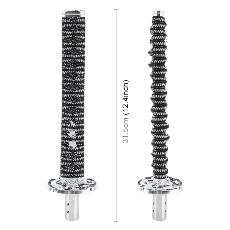 Universal Samurai Shape Manual or Automatic Gear Shift Knob, Length: 31.5cm (Silver)