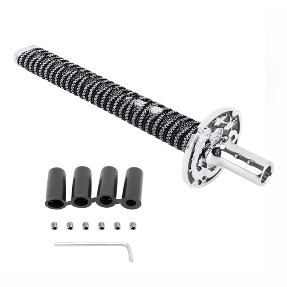 Universal Samurai Shape Manual or Automatic Gear Shift Knob, Length: 31.5cm (Silver)