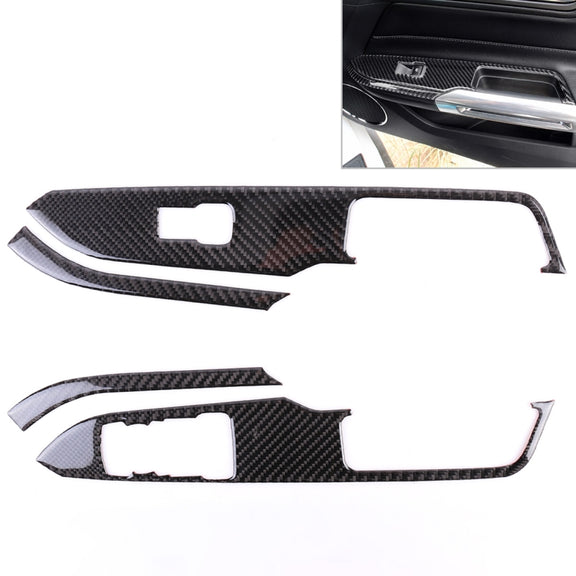 4 PCS Car Door Lift Window Regulator Button Decorative Sticker for Ford Mustang 2015-2020