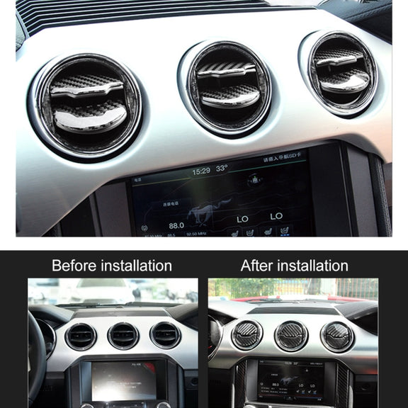 9 PCS Central Air Vents Cover Decorative Sticker Air Outlet Trim Ring for Ford Mustang 2015-2020