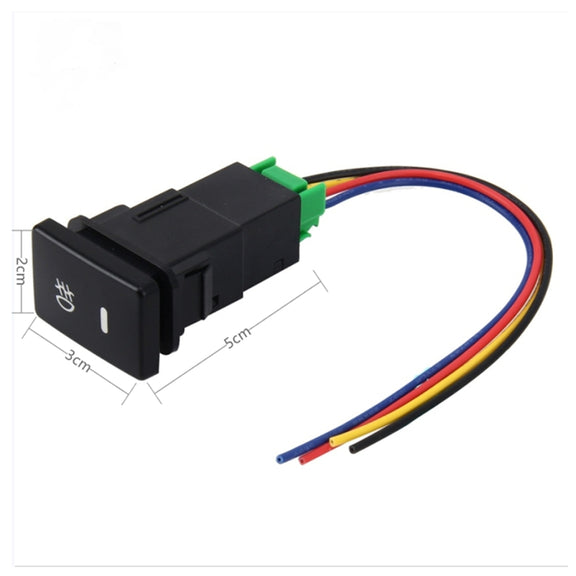 Car Fog Light Lamp Indicator 5 PIN On and Off Button Switch Control 4 Cable Auto Car Fog Light 5 Pin Switch On-Off Button Switch for Toyota, Small Size: 5*2.2*1.7cm(Yellow Light)