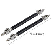 2 PCS Car Modification Large Surrounded By The Rod Telescopic Lever Front and Rear Bars Fixed Front Lip Back Shovel Adjustable Small Rod, Length: 7.5cm(Black)