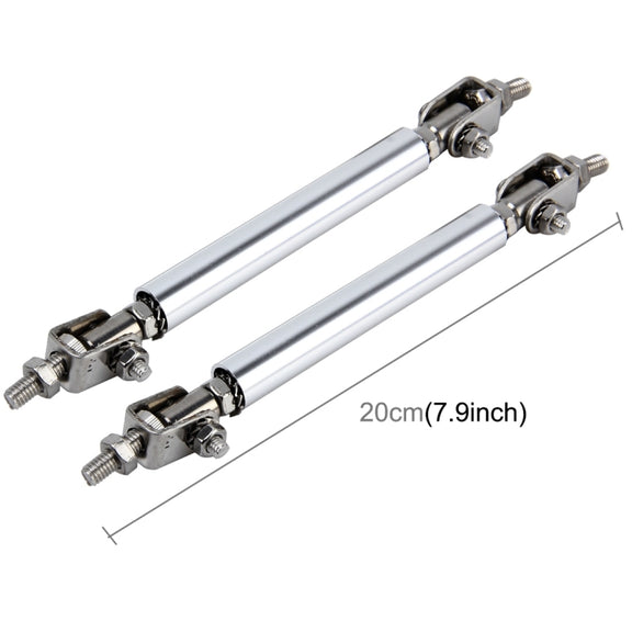 2 PCS Car Modification Large Surrounded By The Rod Telescopic Lever Front and Rear Bars Fixed Front Lip Back Shovel Adjustable Small Rod, Length: 20cm(Silver)