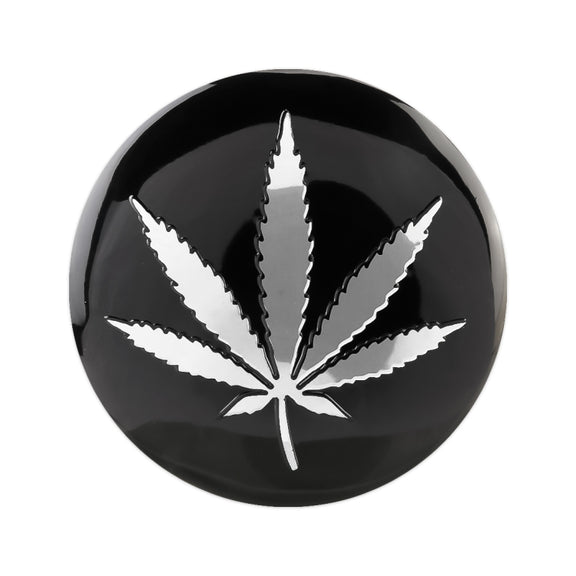 4 PCS Car-Styling Silver Leaves Pattern Metal Wheel Hub Decorative Sticker, Diameter: 5.8cm