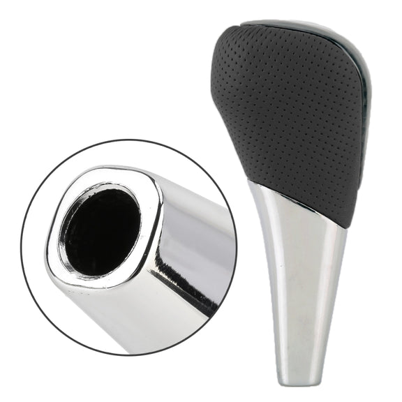 Universal High Carbon Fiber Texture Leather Hole Pattern Car Gear Shift Knob Modified Shifter Lever Knob