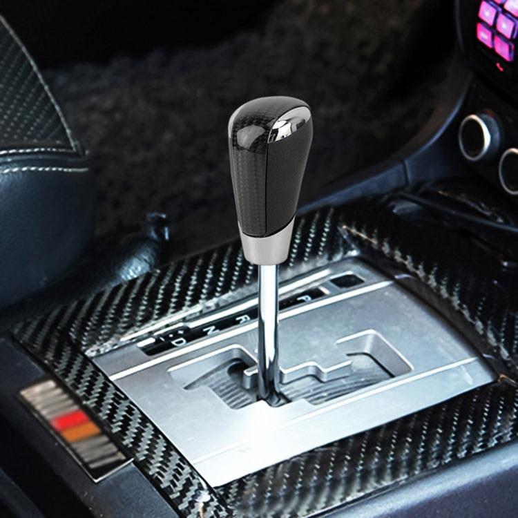 Universal Carbon Fiber Texture Leather Hole Pattern Car Gear Shift Knob Modified Shifter Lever Knob