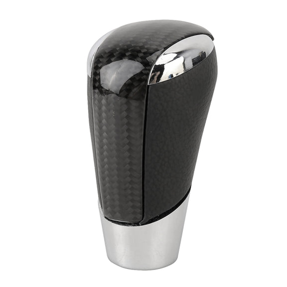 Universal Carbon Fiber Texture Leather Hole Pattern Car Gear Shift Knob Modified Shifter Lever Knob