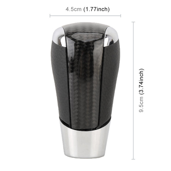 Universal Carbon Fiber Texture Leather Hole Pattern Car Gear Shift Knob Modified Shifter Lever Knob