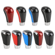 Universal Carbon Fiber Texture Leather Hole Pattern Car Gear Shift Knob Modified Shifter Lever Knob
