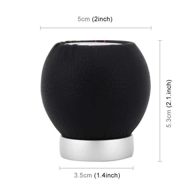 Universal Car Ball Shape Gear Shifter Lever Manual Automatic Black Leather Shift Knob Adapter